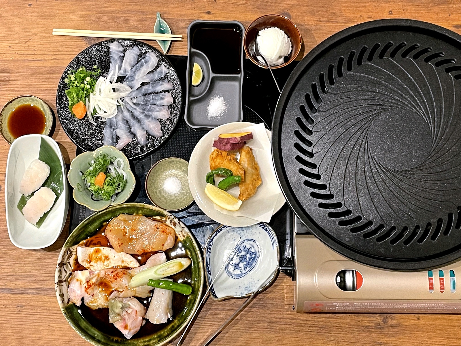とらふぐ焼きコース